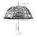 Becko Stick Umbrella/Flower and Heart Pattern Clear Canopy Bubble Umbrella/Transparent Dome Shape Princess Style Rain Umbrella with Gradient J-Handle for Wedding/Party/Camping (Black)