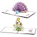 Pop Up Card, 5 Pack 3D Greetings Card,Happy New Year Birthday Anniversaries Card for Family,Friend,Kids, Mother，Thank You Handmade Appreciation Gifts (5 Pack Flower card)