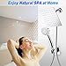 High Pressure 8'' Rainfall Stainless Steel Shower Head/Handheld Combo with 60'' Hose Anti-leak Shower Head with Holder, Flow Regulator, Chrome, 4 Shower Hooks