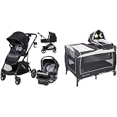 Baby Trend Passport Switch Modular Travel System, Bassinet &amp; Car Seat Bundle with Lil' Snooze Deluxe II Nursery Center