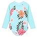 HUANQIUE Baby/Toddler Girl Swimsuit Rashguard Swimwear Long Sleeve One-Piece Aqua 6-12 Months