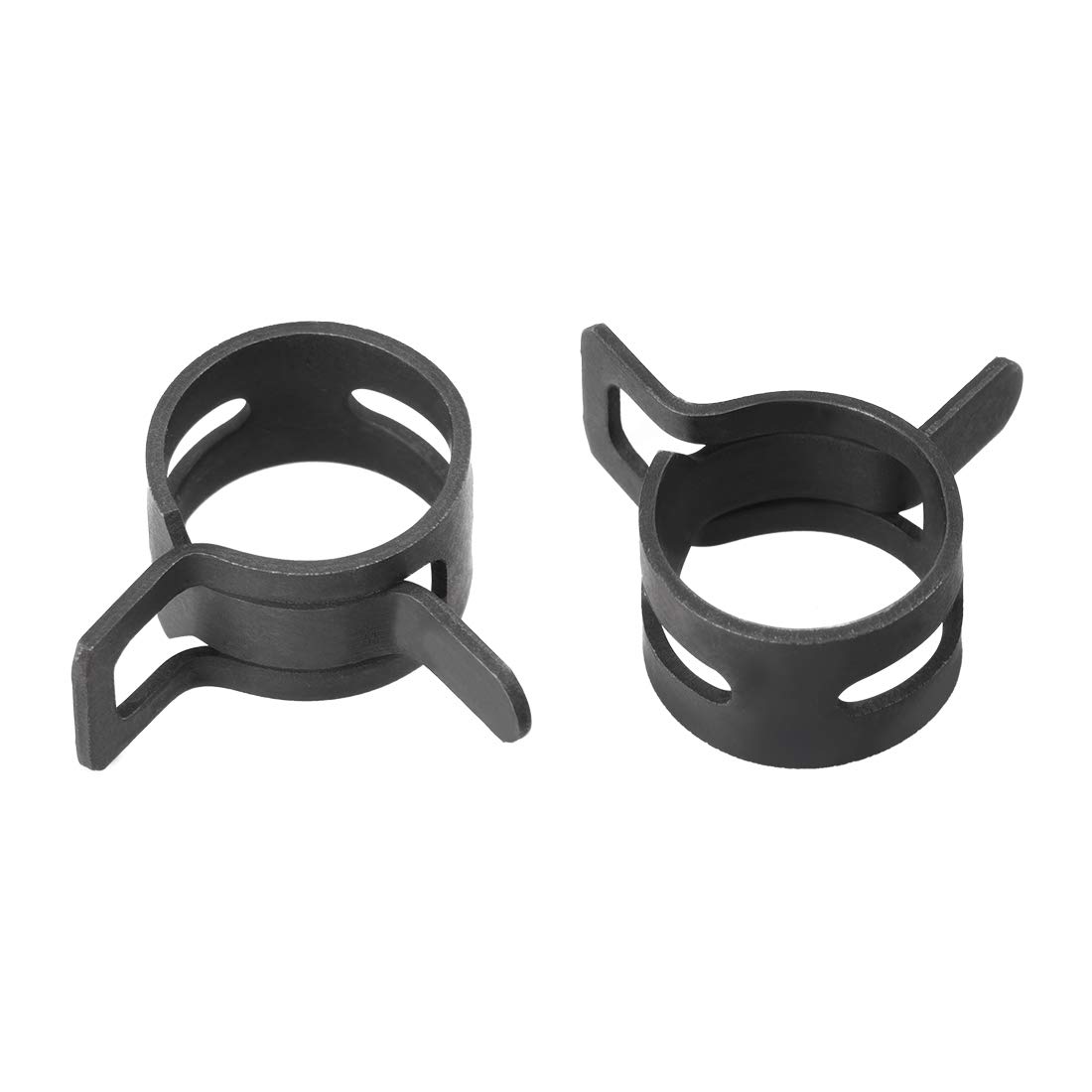 uxcell Spring Band Type Clamp 11mm Inner Dia Fit 11.5-12.2mm OD Hose Fuel Line Silicone Tube Clips Clamp Black Manganese Steel 30Pcs