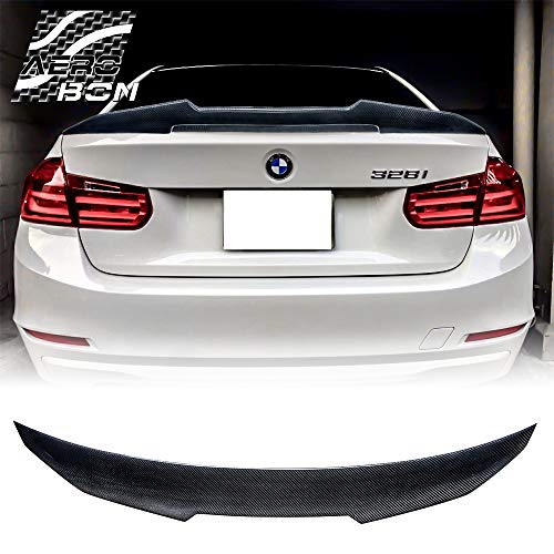 AeroBon Real Carbon Fiber Rear Trunk Spoiler Compatible with 13-18 3er F30 Sedan/ F80 M3 (H Type) - Thumbnail 6