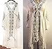 R.Vivimos Womens V Neck Bell Sleeve Vintage Floral Embroidered High Low Long Dresses Medium White