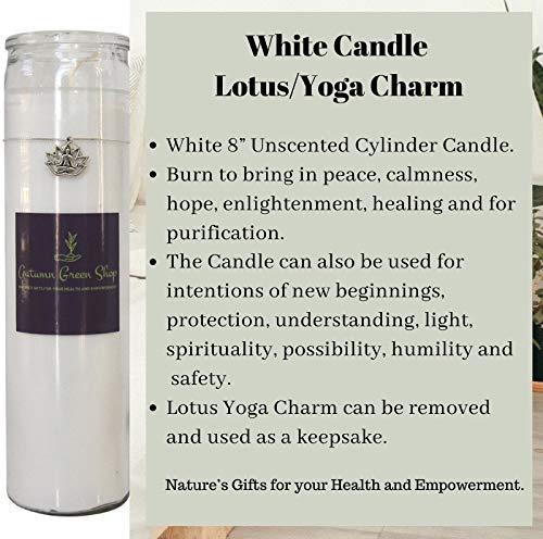 White Candle - Lotus/Charm - Meditation, Spiritual, Yoga to Bring in Peace, Calm, Hope, Enlightenment, Healing and… - Image 6