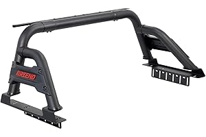 IIIREENO Roll Bar for Pickup Truck/Compatible with Mid Size Trucks (Tacoma,Ford Ranger, Colorado, Canyon,Nissan Frontier) Light Mount/Adjustable Sport Roll Bar (No Drilling) Fine Textured Black