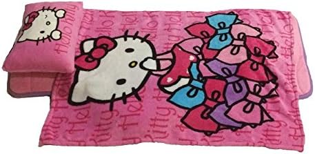 Grace847 Aquatopia Memory Foam Nap Mat, Pillow, & Blanket Set Kids Daycare Sleeping Bag (Hello Kitty)