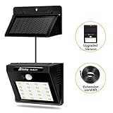 Hiluckey Solar Lights Outdoor, Waterproof 20LED Solar Motion Sensor Lights, Separable Design with 8ft Extension Cord for Front Door, Garden, Yard, Patio, Deck, Garage
