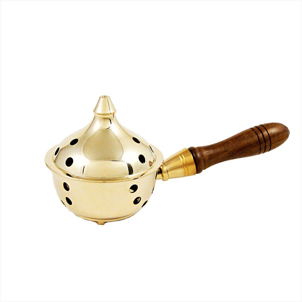 Nklaus incense burner wooden handle incense burner gold incense sticks esoteric for incense 2948