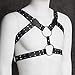 L'vow Men's Black Leather Adjustable Buckle Straps Body Chest Harness Belt (Style one)