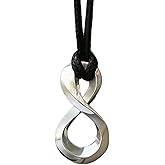 ZELAIYE Sterling Silver Möbius Infinity Pendant Necklace, Polished Finish, Unisex Design, Creative Jewelry Gifts