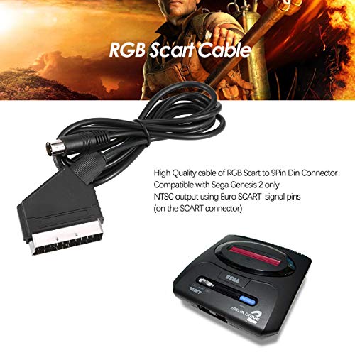 1.8M/6FT EU version V-pin Scart cable RGB AV Cables PAL For Sega Genesis 2 Mega Drive MD 2