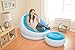 Intex Inflatable Colorful Cafe Chaise Lounge Chair + Ottoman, Blue | 68572E-B