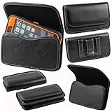 Apple iPhone 8 Plus iPhone 7 Plus iPhone 6/6s Plus Premium Vinyl Leather Belt Clip Holster Loop Pouch Case Cover (Fits iPhone 8/7/6/6s Plus OtterBox Defender LifeProof Mophie Case On) (BlackMarble)