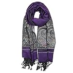 Achillea Women's Two Toned Paisley Lurex Jacquard Pashmina Shawl Wrap Scarf Achillea Women's Two Toned Paisley Lurex Jacquard Pashmina Shawl Wrap Scarf