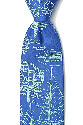 Sailboat Blueprints Sail Plans Sailing Nautical 100% Silk Necktie Tie Neckwear