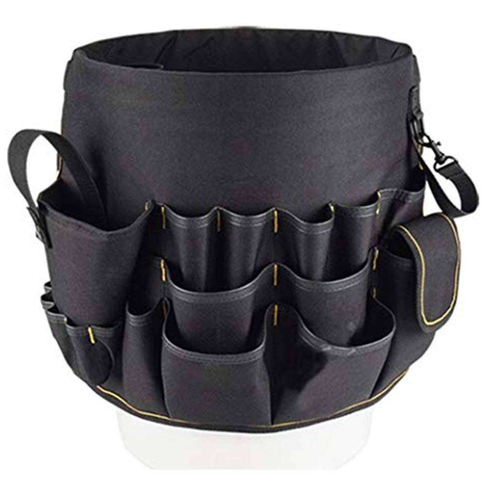 MSLing Heavy Duty Bucket Tool Organizer with 56 Pockets for 5 Gallon Buckets, Multifunction Repair Kit, Tool Organizer, Liner for Construction, Garden, Carpenter