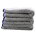 AULLY PARK 800gsm Ultra Thick Plush Microfiber Car Cleaning Towels Buffing Cloths Super Absorbent Drying Auto Datailing Towel Gray (16 in. x 16 in., Pack of 6)