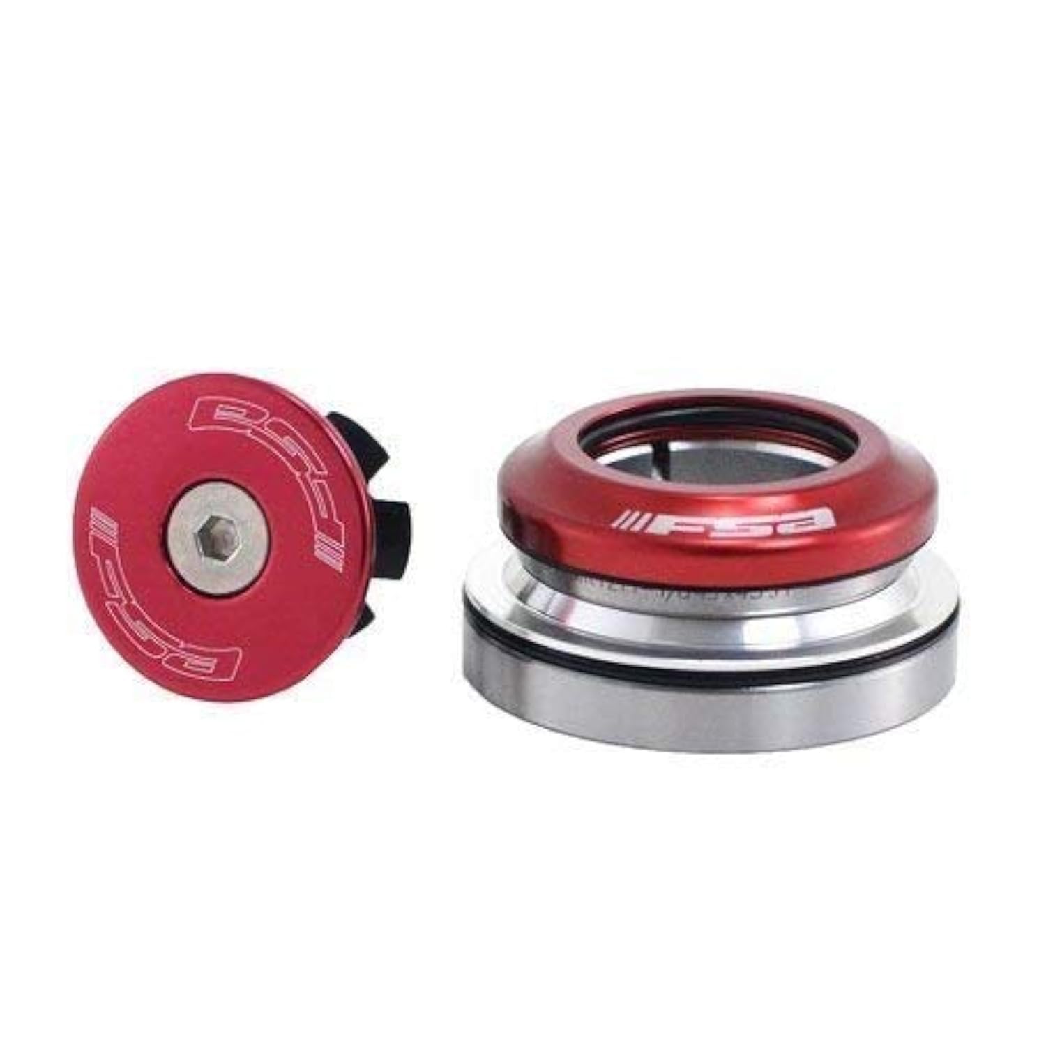 FSA ORBIT C-40 Integrated 1-1/8Inches to 1.5Inches ID 42/52 mm Tapered Headset, Red , XTE1512