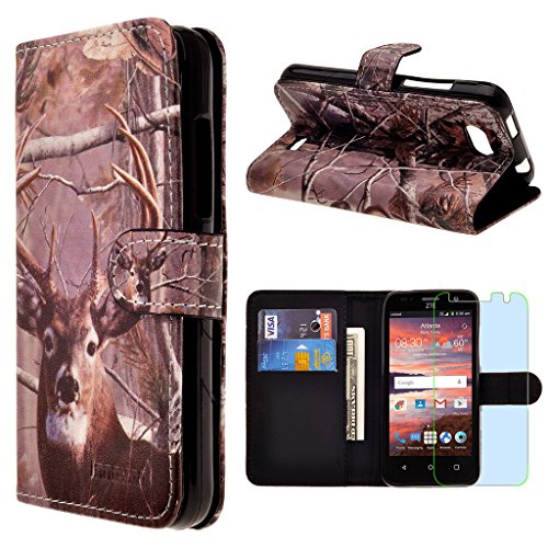 ZTE Maven / Overture 2 / Z810 / Z812 / Z813 Case, INNOVAA Premium Leather Wallet Case with STAND Flip Cover (Not Compatible with ZTE Maven 2) W/ Free Screen Protector & Stylus Pen - Deer Hunting ZTE Maven / Overture 2 / Z810 / Z812 / Z813 Case, INNOVAA Premium Leather Wallet Case with STAND Flip Cover (Not Compatible with ZTE Maven 2) W/ Free Screen Protector & Stylus Pen - Deer Hunting