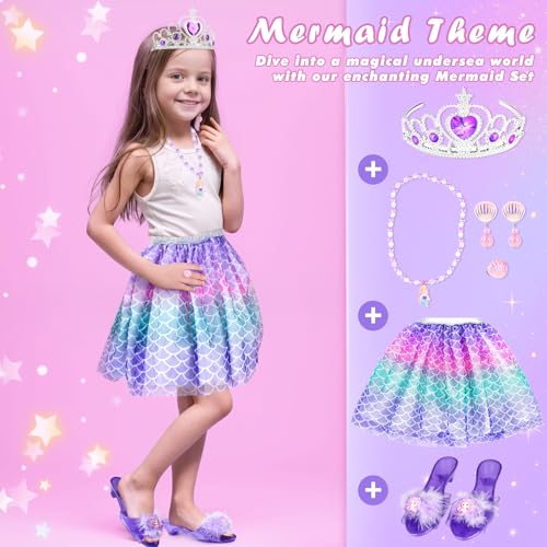 Dreamon Princess Shoes Girls High Heels Children Princess Shoes Costume Kids Fancy Dress Costumes Play Accessories Christmas Gift for 3 4 5 6 Years