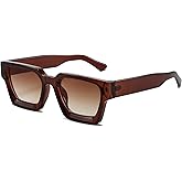 AIEYEZO Square Sunglasses for Women Men Square Thick Frame Sun Glasses Simple Designer Style Shades