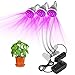 2018 New Triple Head Led Grow Light, Anzonto Desk Clip Lamp with 360 Degree Flexible Gooseneck and Triple on/Off Switch for Indoor Plants Greenhouse Office (15W Triple Head)