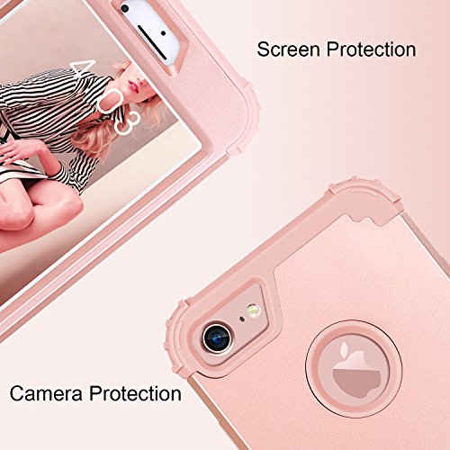 iPhone-8-Case-iPhone-7-Case-BENTOBEN-Shockproof-3-Layer-High-Impact-Resistant-Hybrid-Heavy-Duty-Hard-PC-Soft-Silicone-Full-Body-Protective-Phone-Cover-for-Apple-iPhone-7-8-47-Inch-Rose-Gold