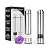 Electric Salt and Pepper Grinder Set | Stainless Steel Electronic Salt Grinder and Pepper Mill by YIHONG | Battery Operated Ceramic Grinders with Light and Adjustable Coarseness (Pack of 2)