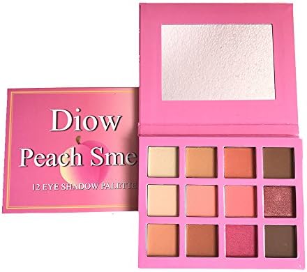 Highly Pigmented 12 Colors Peach Smell Shimmer &amp; Matte Eyeshadow Palette With Mirror, 0.89o.z