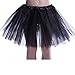 Anleolife 12'' Girl Tutu Skirt Party Tutus Pure Color (Black)