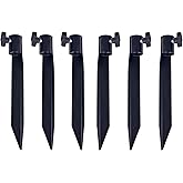 Outdoor Metal Stakes for Ground, Garden Stakes for Lights,Used for Replacement Metal Ground Spike in Live Flame Torches and Solar Lights-6.7 Inch (Black 6 Pack)
