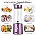 Kacsoo Portable Single Serve Battery Powered Blender, 16 Fluid Ounces, 3 Speeds, Purple, Stainless Steel Blade, USB Rechargeable, BPA Free, Ideal for Blending and Juices