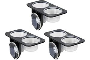 Serenable 3 PCS Reptile Amphibians Chameleon Lizard Feeding Ledge Bowls Double Dish with Suction Cup
