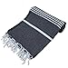 Beach Towel 100% Cotton Turkish Beach Towel Adult 38x70 Inch Pre-washed Absorbent Extra Large|Sand Free Quick Dry BathTowels|Lightweight Blanket|Travel Cruise Camping Spa Gym Yoga Towel|Black