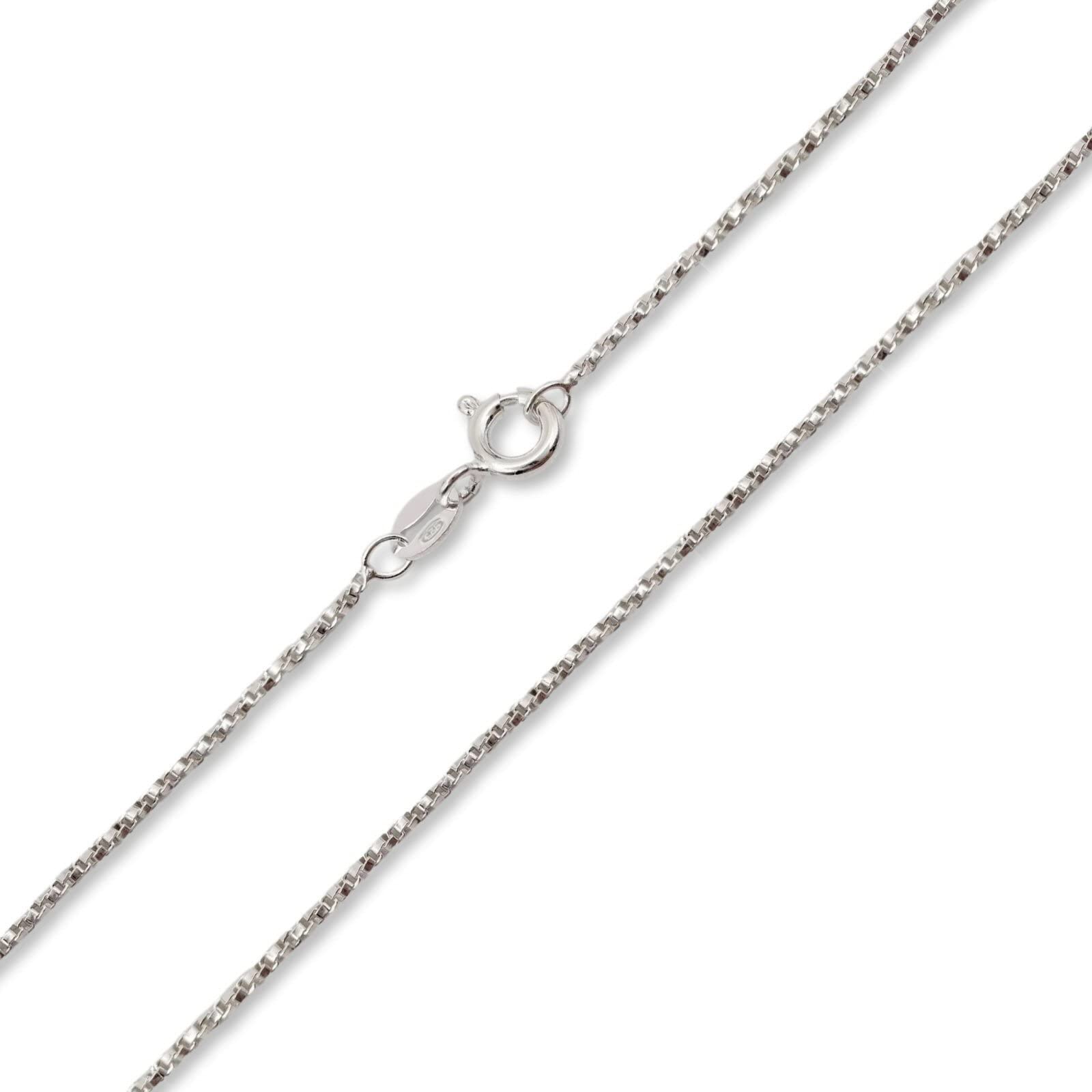 Designer Inspirations Boutique 22" Inch Sterling Silver 1.3 mm Wide Twisted Venetian Square Link BOX CHAIN Necklace for Women Men Girls Unisex - Fine Silver Chain - Weight: 3.9 Grams
