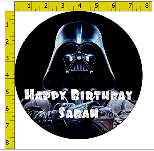 Star Wars Darth Vader Black Background Edible Cake Topper Image (8 inch round)