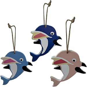 HEALLILY Decoración náutica delfín de Madera Costera para Colgar en la