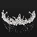 FUMUD Gold Leaf Tiara Pearl Handmade Tiara Rhinestone Crystal Crown Leaf Headband Bridal Hair Accessories (3#)