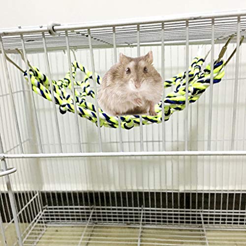 Ylucky Small Animal Climbing Net Hammock Activity Toy Hanging Perch
