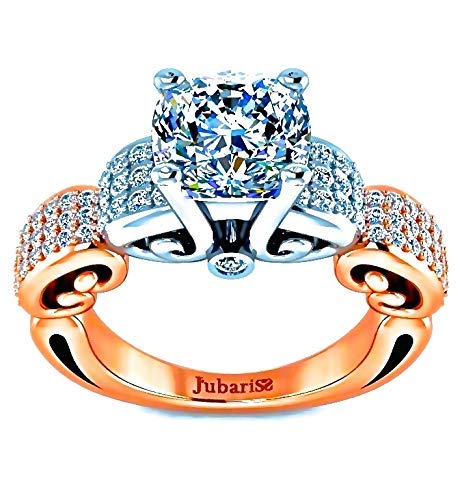Amazon Com 1 68ctw Custom Cushion Diamond Engagement Ring Two