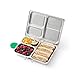 PlanetBox LAUNCH Eco-Friendly Stainless Steel Bento Lunch Box with 3 Compartments for Adults and Kids - Black Carry Bag with Galaxy Magnets