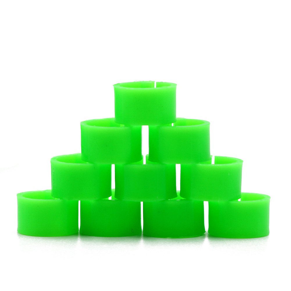 Farm & Ranch 100 Pack Blank Bird Pigeon Leg Bands 8mm Leg Rings Quail Clips (Green)