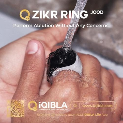 Jood J01 Smart Zikr Ring Tasbih Counter, Smart Rings Tasbeeh For Prayer Reminder OLED Display,IP67 Waterproof, 3 Sizes (18/20/22mm) + Charging Case (Gray)