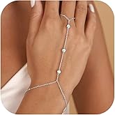 Hand Chain Gold Bracelets for Women Trendy Finger Ring Slave Bracelet Dainty Chain Hand Jewelry Trendy Gifts