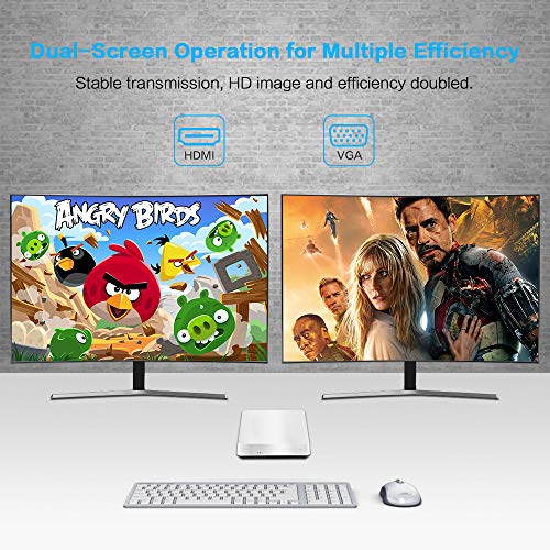 Mini PC, T11 Intel Atom Z8350 Windows 10 Pro Mini Computer 4GB DDR/64GB eMMC/120GB 2.5-Inch SATA III Internal SSD,Support 4K HD,HDMI+VGA Output,2.4G/5G WiFi,Bluetooth,1000Mbps Ethernet - Thumbnail 5