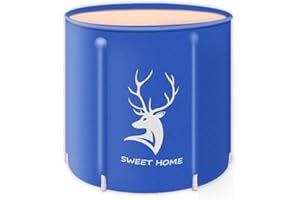 KELIXU Portable Bathtub, Foldable Soaking Bathing Tub for Freestanding Shower Stall, Thickened Thermal Foam to Keep Temperatu