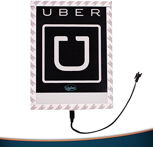 UBER Driver Illuminated Sign (Blue) - Luminescent Light Decal for Rideshare Taxis - Soft Glowing Windshield Logo for Cars and SUVs - Improved Client Visual