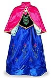 JerrisApparel Snow Party Dress Queen Costume Princess Cosplay Dress Up (6-7, Anna)
