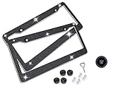BLVD-LPF Black Crystal Rhinestone License Plate ABS Black Frame with Crystal Screw Caps - Set of 2 Frames